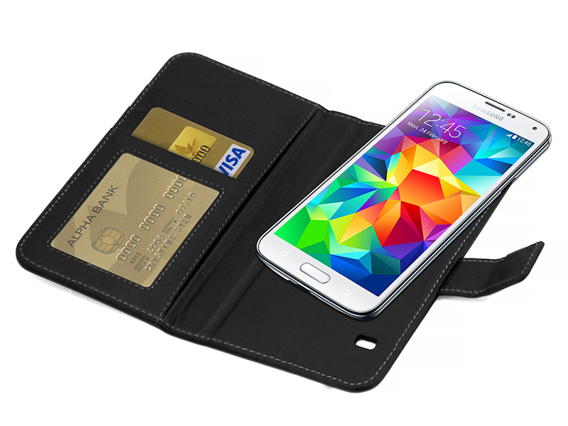 Lommebok -lærveske med magnet (Samsung)